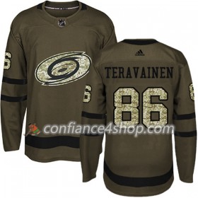 Adidas Maillot de Hockey Carolina Hurricanes Teuvo Teravainen 86 2017-2018 Camo Vert Authentic - Homme